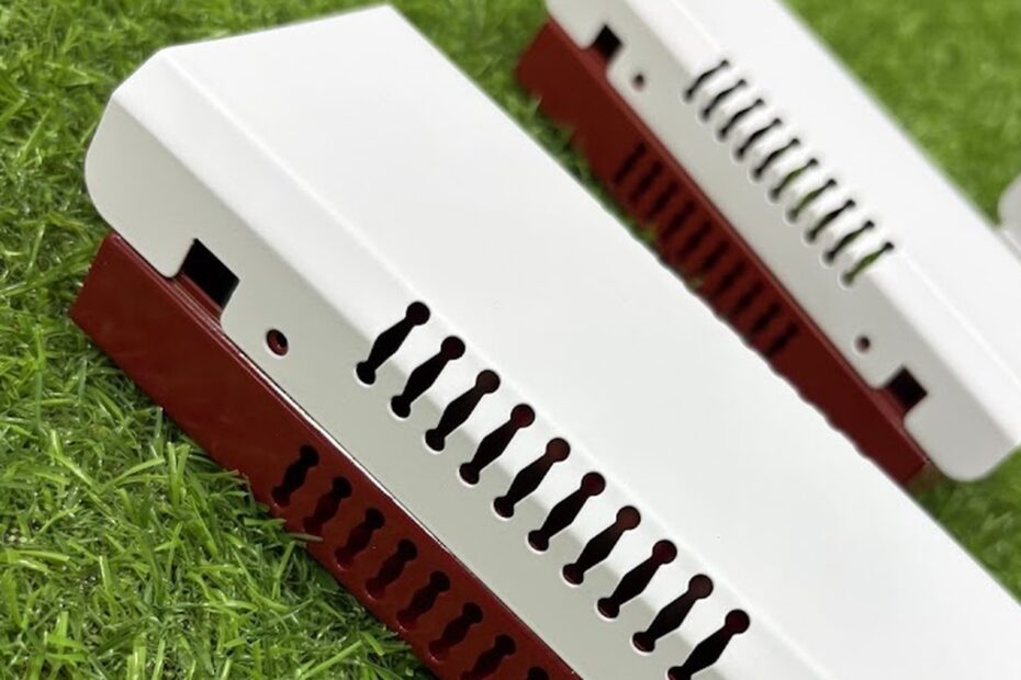 White and red sheet metal housings made by C&D Metal World in Ghaziabad