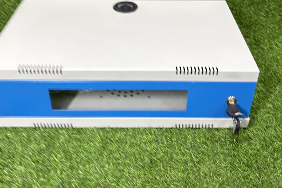 White and blue sheet metal cabinet made by C&D Metal World